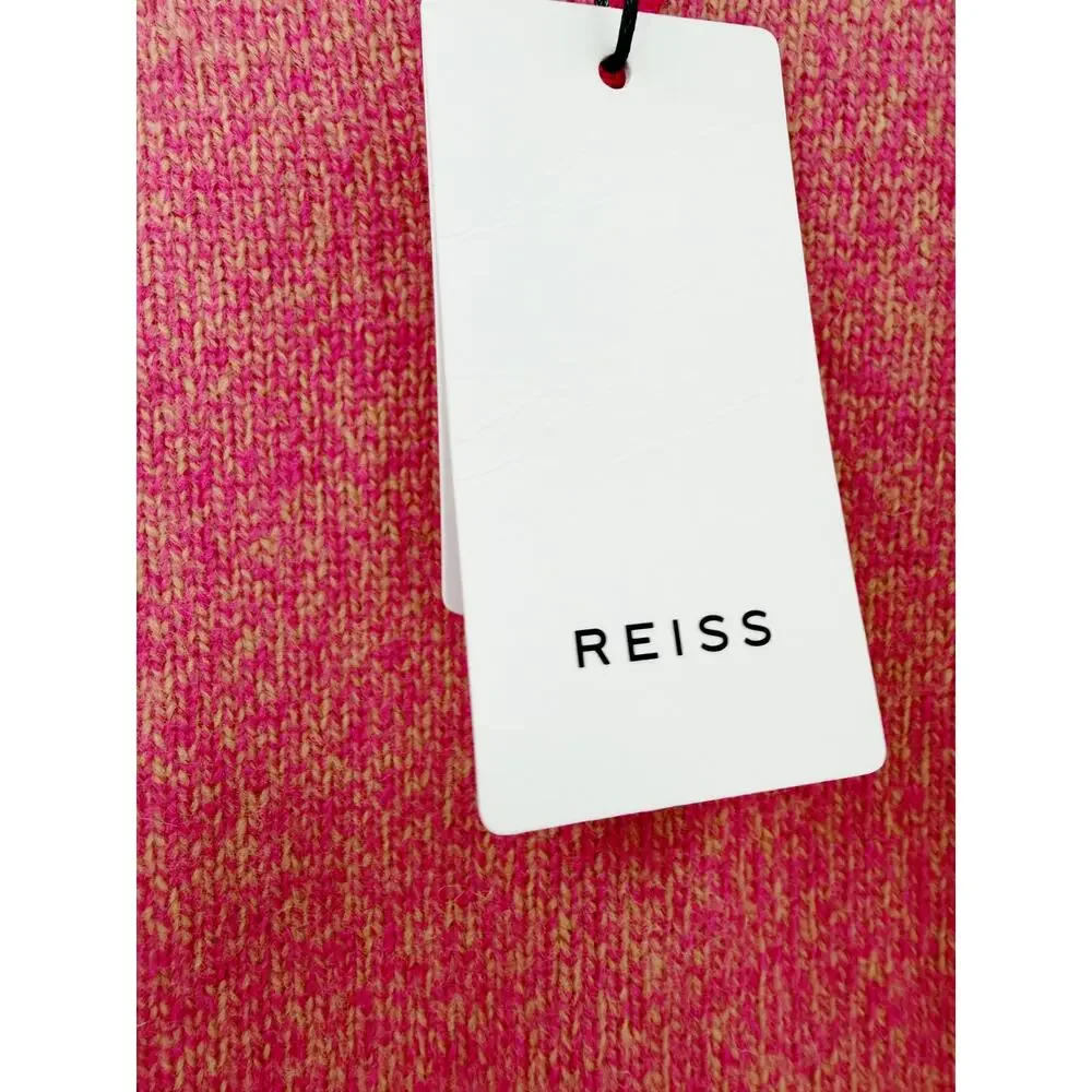 REISS Allandale Wool Blend Fluoro Jumper Sweater Size M NEW $220 Pink Crew